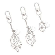 3PCS Key Holder With Secure Rotating Clasp Lightweight-Silver