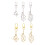 Multi Functional 3PCS Alloy Keychains Rotating Lock-Gold 2