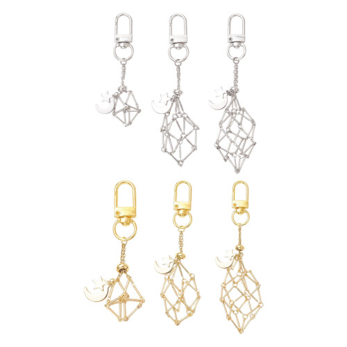 Multi Functional 3PCS Alloy Keychains Rotating Lock-Gold 1