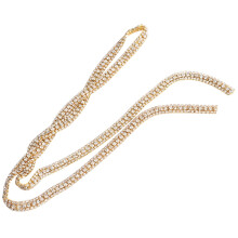 Chaîne robuste en strass cristal décoratifs et scintillants, résistante et durable. À découper à la longueur souhaitée. Se colle, se coud ou