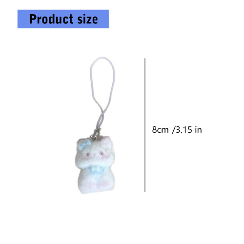 Porte-clés chat de dessin animé en peluche, breloque de 2