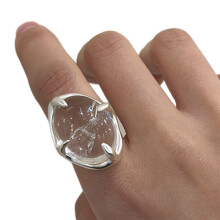 Verstelbare koperen ring met kristalaccenten, comfortabel