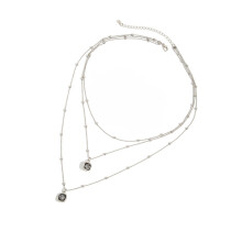 Tragbare Acryl-Halskette mit schwarzem Diamanten-Anhänger,