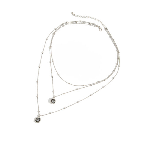Tragbare Acryl-Halskette mit schwarzem Diamanten-Anhänger,