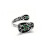 Bague en feuille de marbre vert réglable, élégante, Vintage, 1