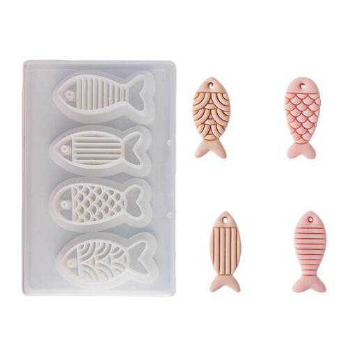 Moules de boucles d'oreilles en forme de poisson en argile