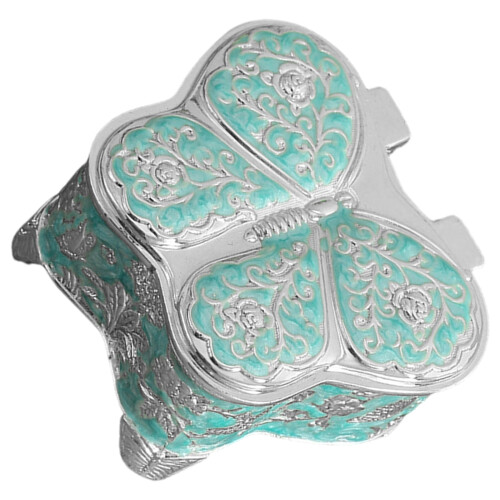 Butterfly Shape Jewelry Box Storage Space Lid-silver blue