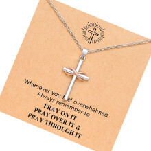 Elegant Rose Gold Finish Unlimited Crosses Pendant Chain For-C
