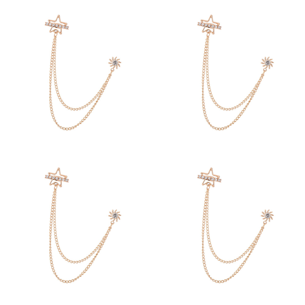 Set of 4pcs Elegant Alloy Dress-Gold Fivepointed star