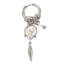 Metallic Cone Tassels Dangle Earrings Alloy Ear Pendant-Silver