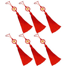 Traditional Chinese Style Tassels Pendant Portable 10cm-Red