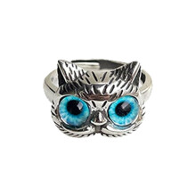 Stylish Cats Eye Gemstones Ring Unique Color Contrast-Meow