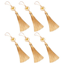 Traditional Chinese Style Tassels Pendant Portable 10cm-Khaki