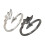 Gothic Wing Rings Open Band Design Long Time Use Alloy-1 pair 1