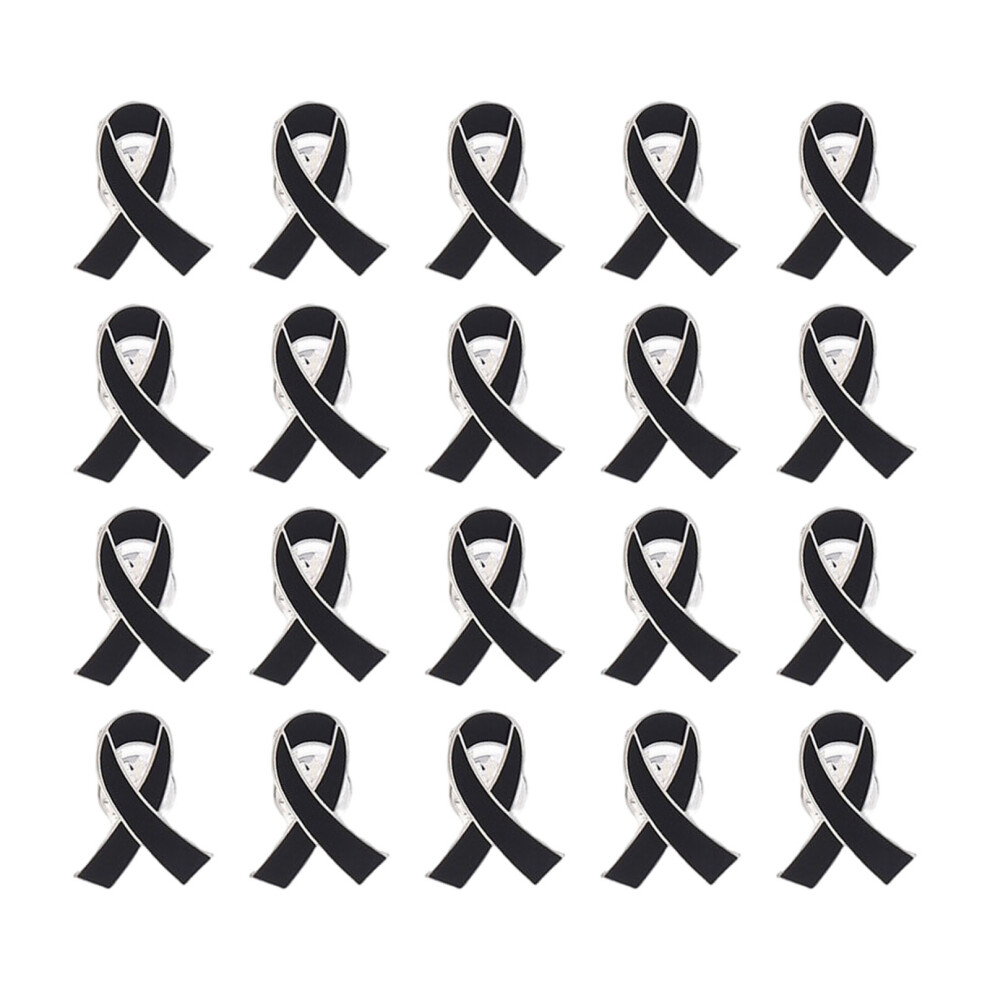 Black Alloy Awareness Ribbon Brooches Compact Charity