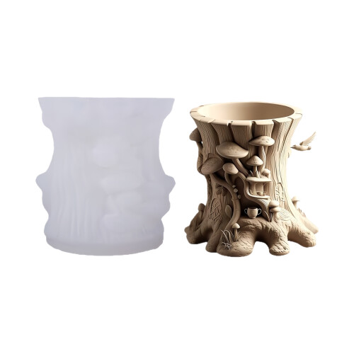 Silicone Stump Shaped Mold Suitable For Crafting Succulent Pots