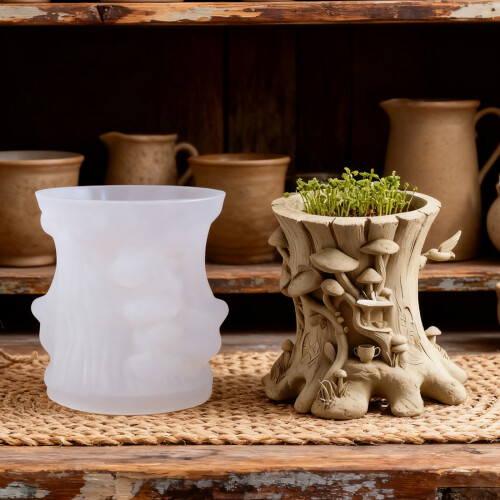 Silicone Stump Shaped Mold Suitable For Crafting Succulent Pots 1