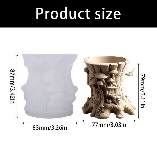 Silicone Stump Shaped Mold Suitable For Crafting Succulent Pots 2