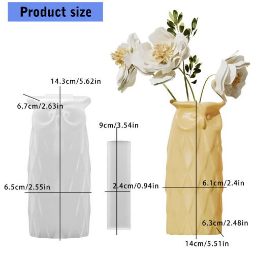 Luxury Owl Shaped Silicone Vase Mold Artistic Craft Tool-set 2