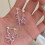 Trendy Crystals Adorned Drop Earrings Comfortable For-Purple 6