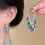 Trendy Crystals Adorned Drop Earrings Comfortable For-Purple 7