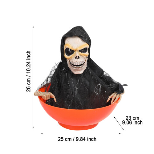 Animerad skelett Halloween godisskål med rörelsesensor 2