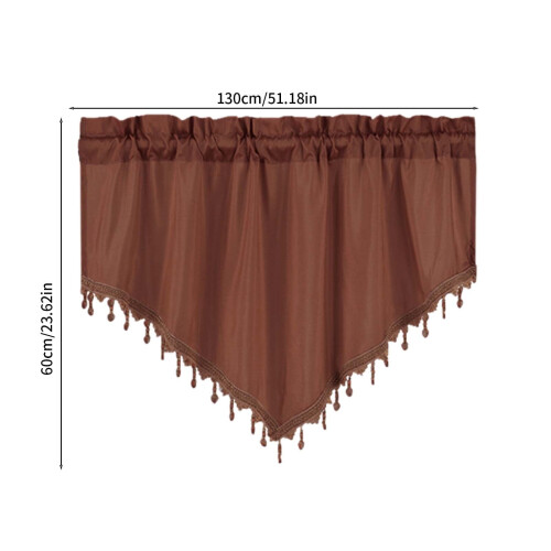 Macrame Sheer Window Valance 51.1"W x 23.6"L Coffee 1