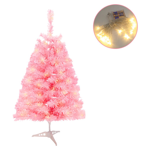 Pink artificial Christmas tree 45 cm tall for home office 2