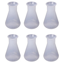 6 transparante PP laboratorium Erlenmeyerflessen van 250 ml