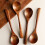 Juego de cucharas de madera con mango cómodo (6 piezas) 4