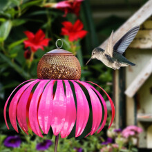 Red Sunflower Bird Feeder Outdoor Patio Stand