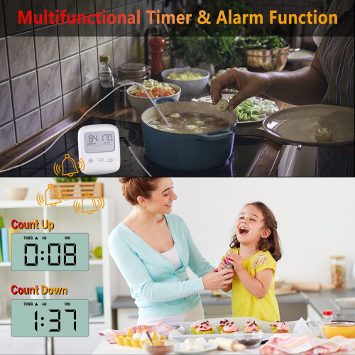 Digitales Fleischthermometer mit Timer, Edelstahlsonde 2