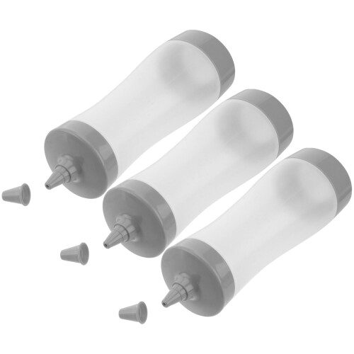 3-pack grå pressflaskor för smaksättning och vätskor 1