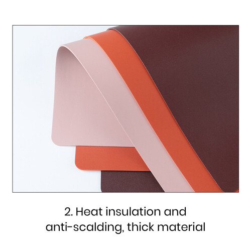 Homerr heat-resistant rectangular faux leather placemats 2