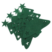 Sacos para Talheres em Formato de Árvore de Natal – Tecido Verde, Pacote com 4