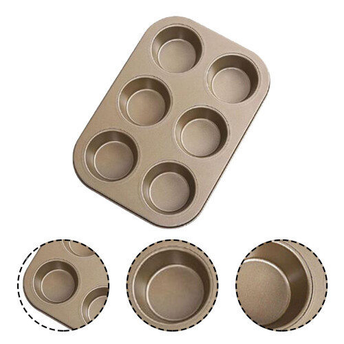 Forma de muffin antiaderente com 6 cavidades – Forma de aço para assar 1