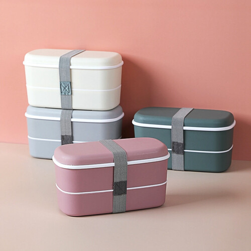 Kids' 2-Tier Bento Box with Cutlery 2