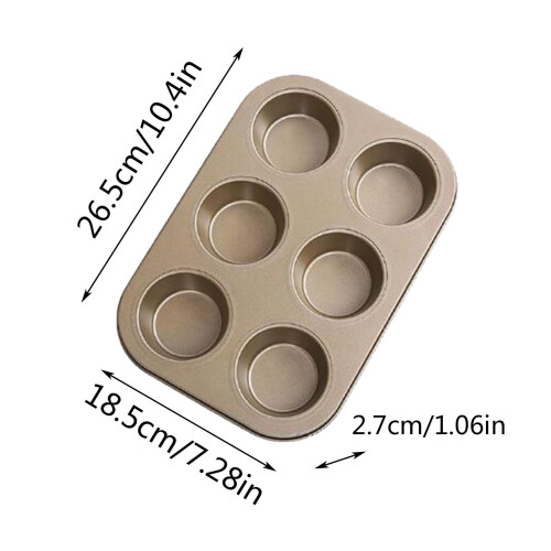 Forma de muffin antiaderente com 6 cavidades – Forma de aço para assar 2