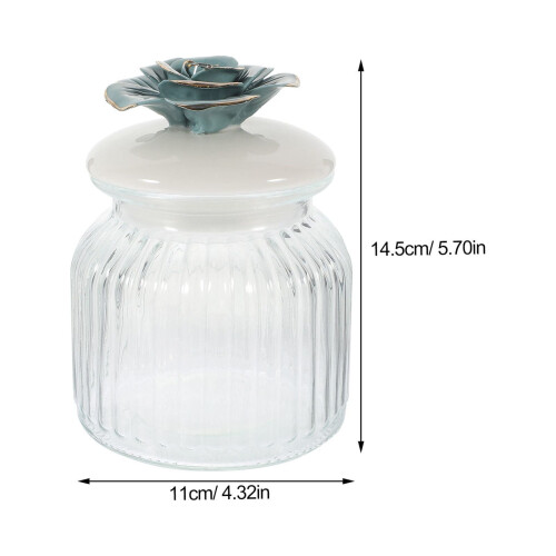Pote de vidro para chá com alça floral, 640ml 2