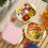 Pinkfarbene, tragbare, mikrowellengeeignete Lunchbox mit 3 Fächern 4