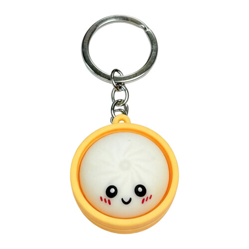 Grappige expressie Baozi stijl sleutelhanger accessoire tas-Wit