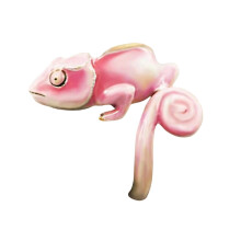 Lustige 3D-Eidechsenringe, stilvolles Accessoire mit-Rosa