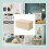 Folding Storage Bench with Teddy Fabric, 2-Seater 3