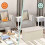 Folding Storage Bench with Teddy Fabric, 2-Seater 5