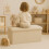 Folding Storage Bench with Teddy Fabric, 2-Seater 7