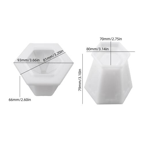 Boîte de rangement de forme hexagonale, moule artisanal, 2