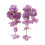 Boucles d'oreilles pendantes féminines multicouches en-Violet 1
