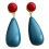 Boucles d'oreilles pendantes tendance en forme- rouge plus bleu 1