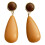 Boucles d'oreilles pendantes tendance en forme-marron plus jaune 1