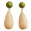 Boucles d'oreilles rétro élégantes en résine, goutte-riz vert 1